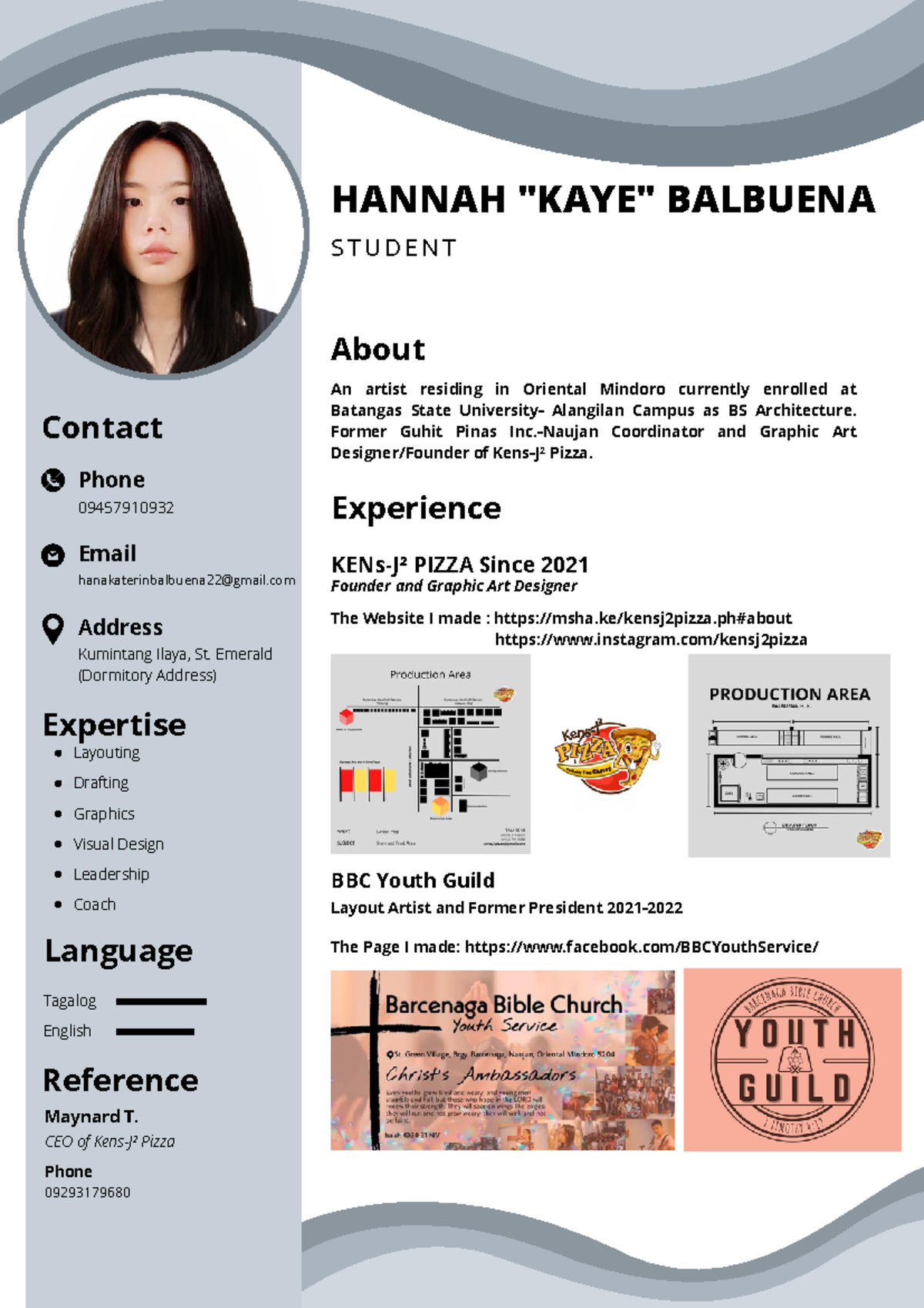 SAMPLE RESUME FOR APPLYING - Tagalog English HANNAH 