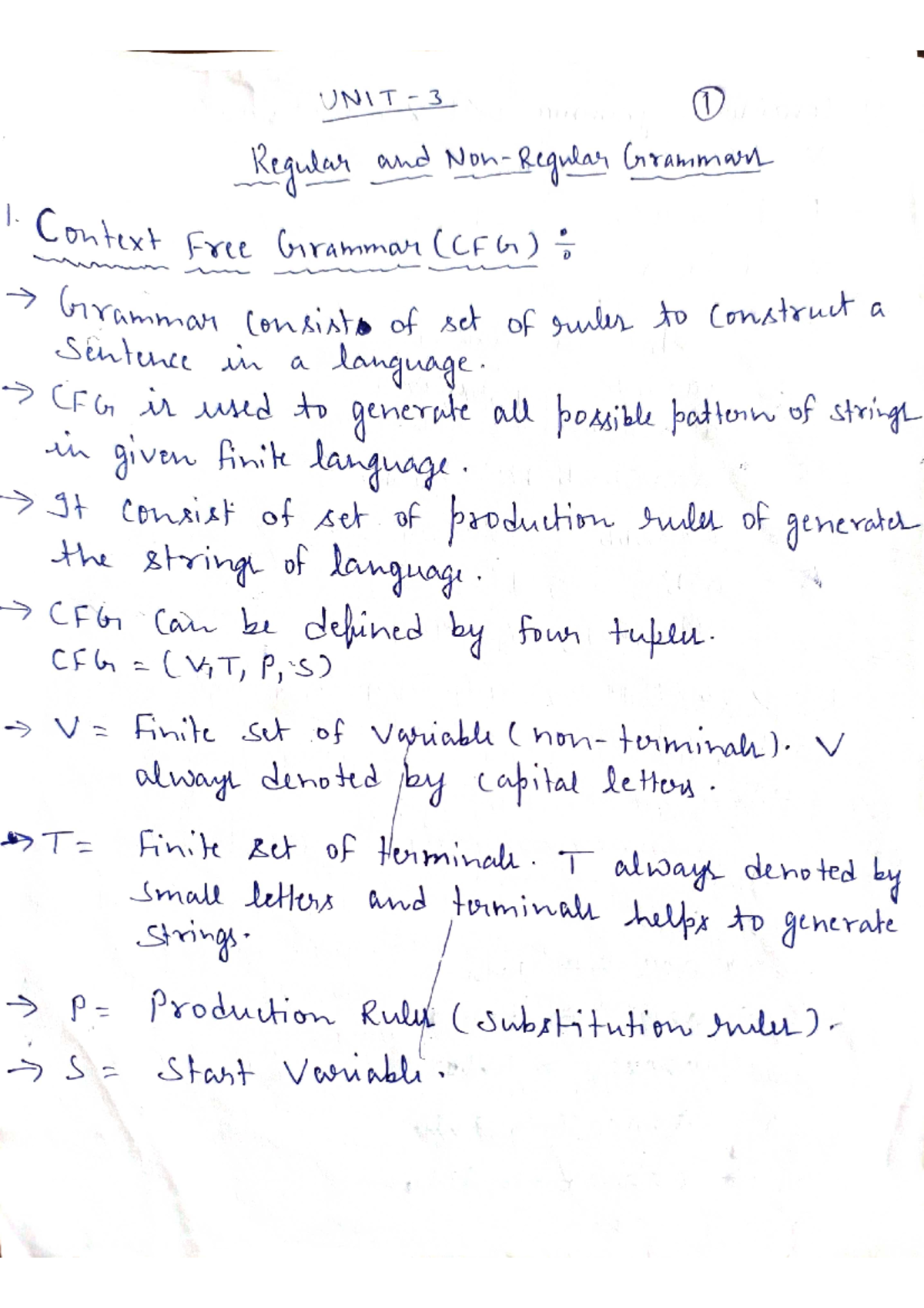 TAFL UNIT-3 Notes - asdfas - UNIT 3 1 Regular and Grammar 1. Context ...