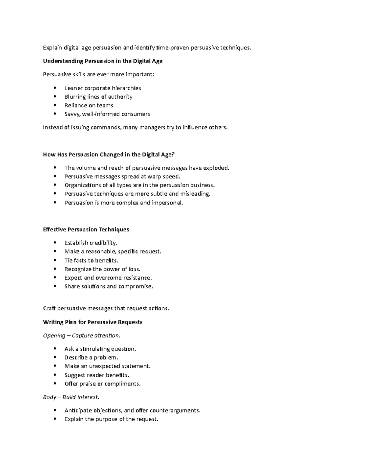 Lecture Notes 8 Explain digital age persuasion and identify time