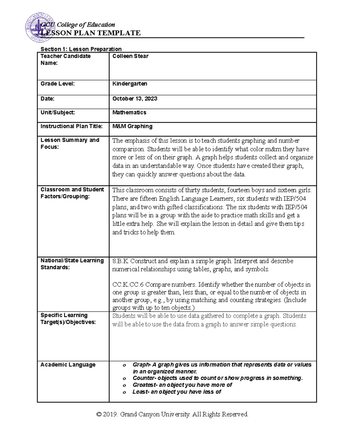 Coe-lesson-plan-Effective Strategies - LESSON PLAN TEMPLATE Section 1 ...