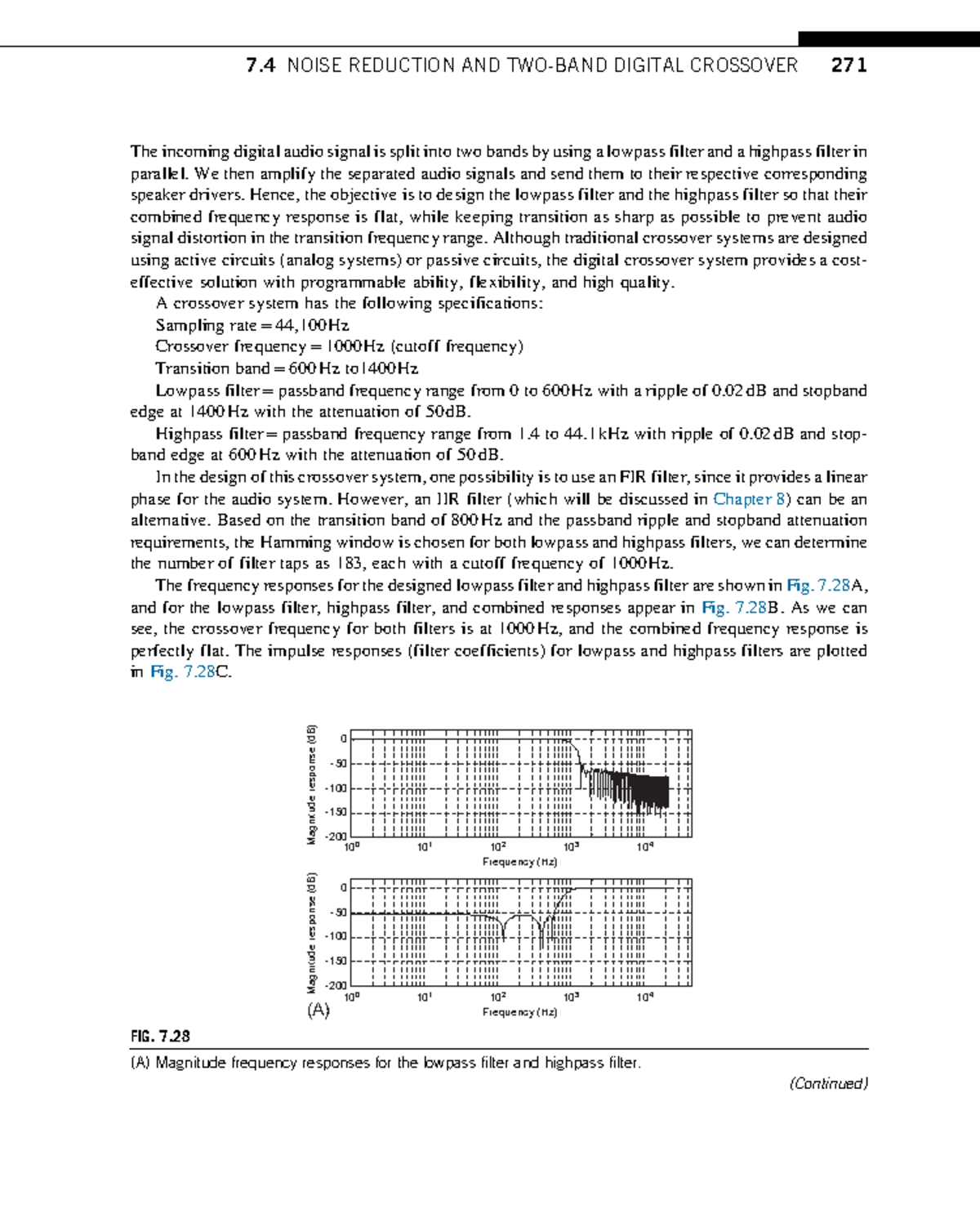 Finite Impulse Response The digital audio signal is split