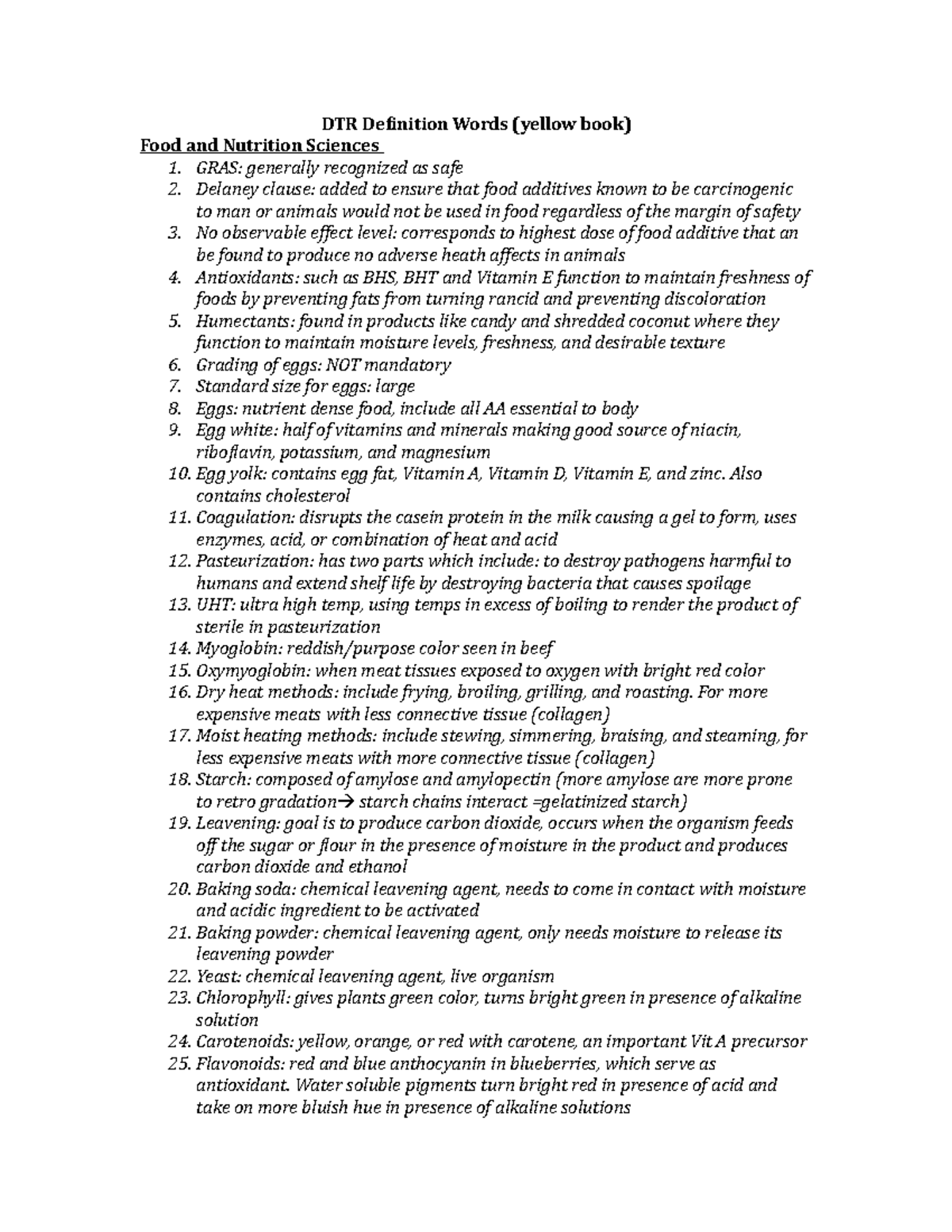 DTR Definition Words yellow book - Also contains cholesterol ...