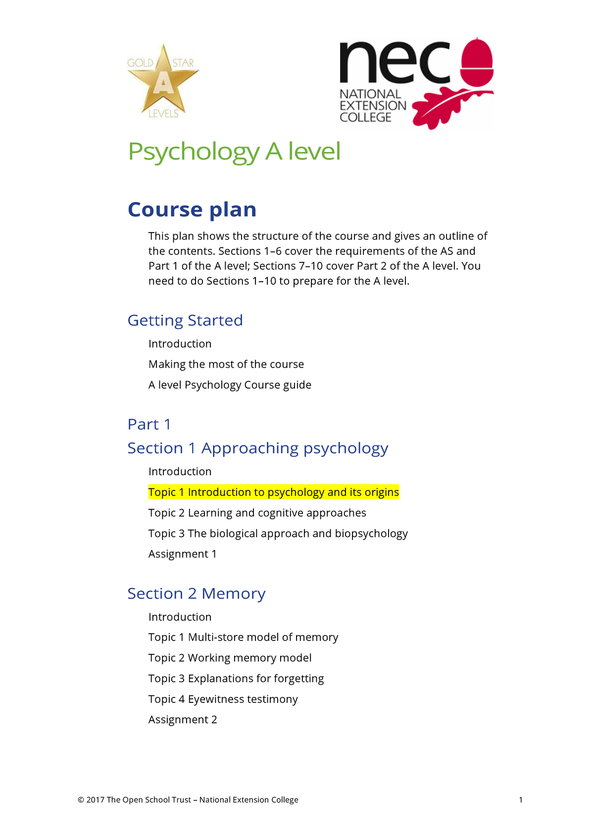 case study a level psychology