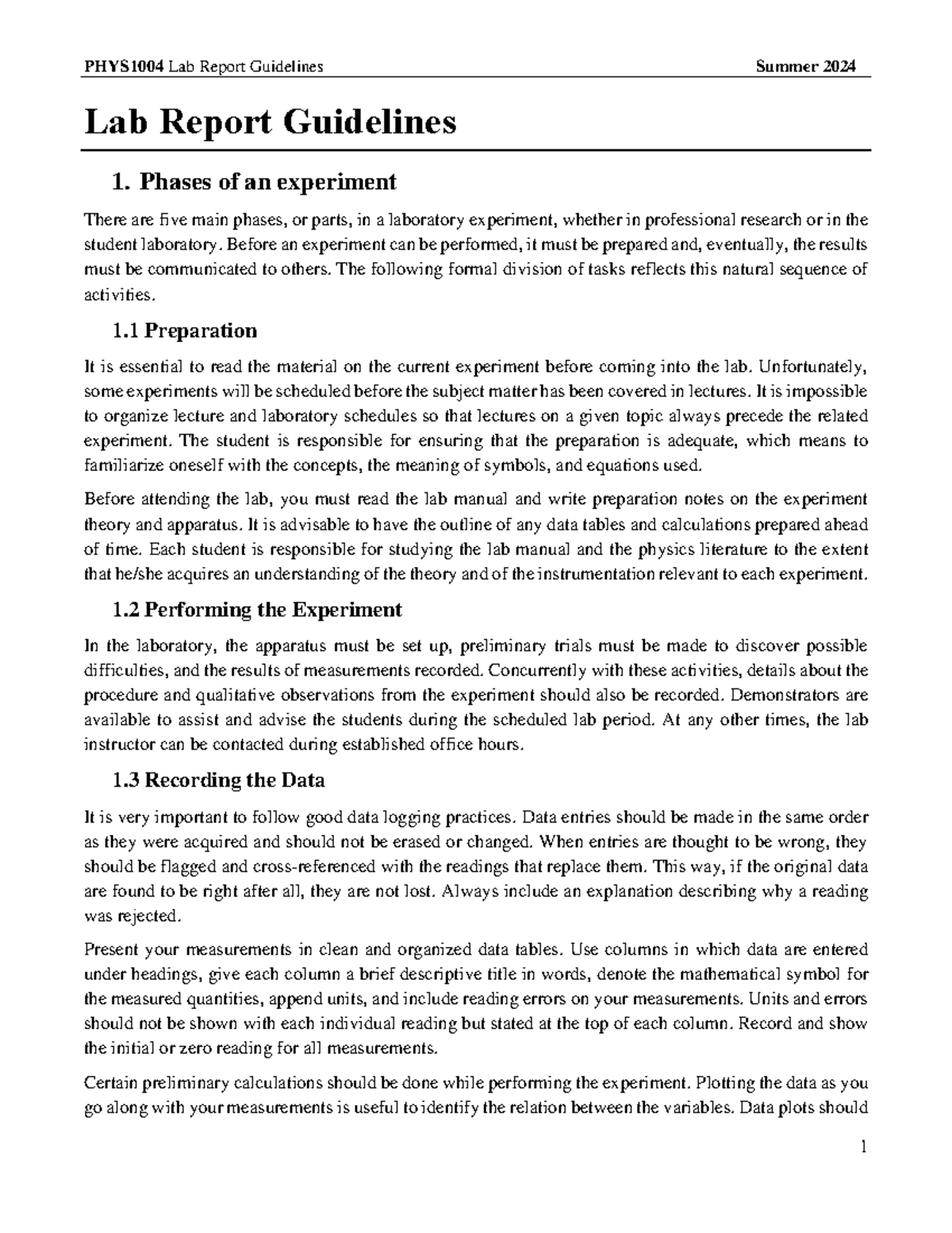 B. Lab Report Guidelines - Lab Report Guidelines 1. Phases of an ...
