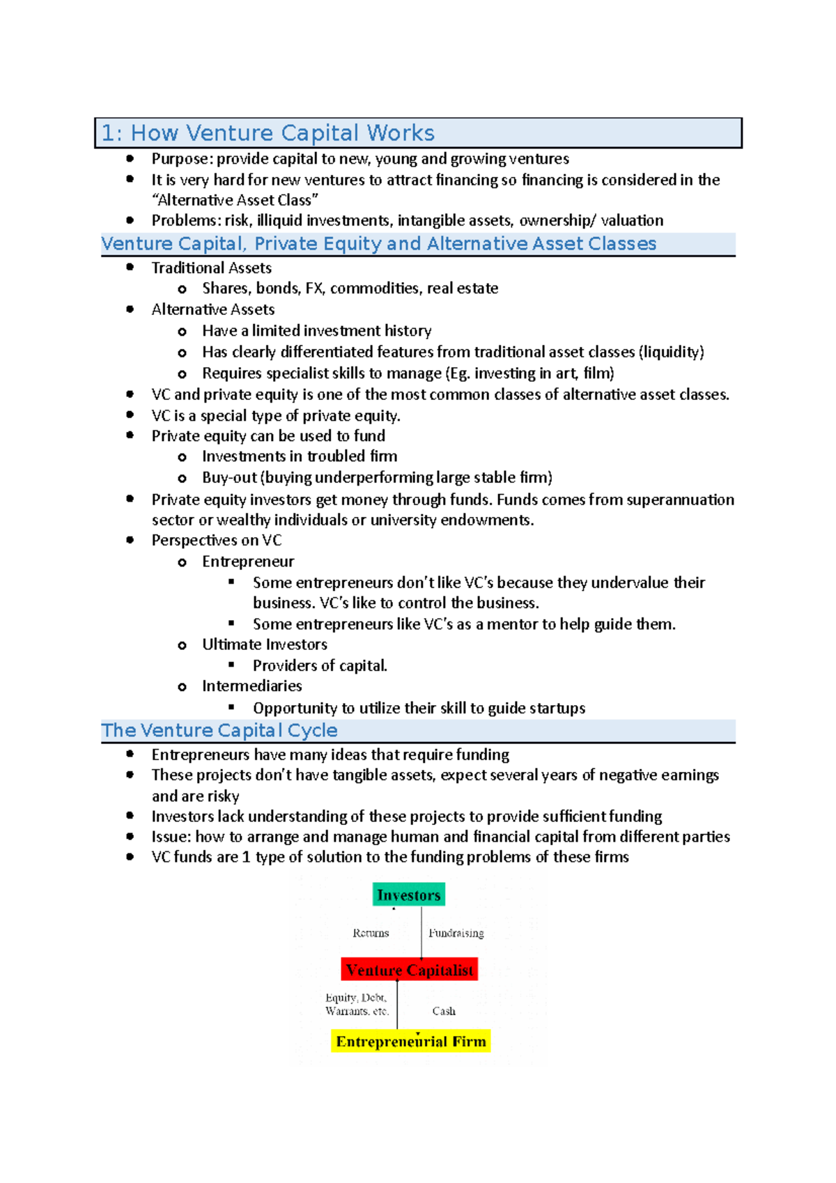 VC-Notes - 1: How Venture Capital Works Purpose: provide capital to new ...