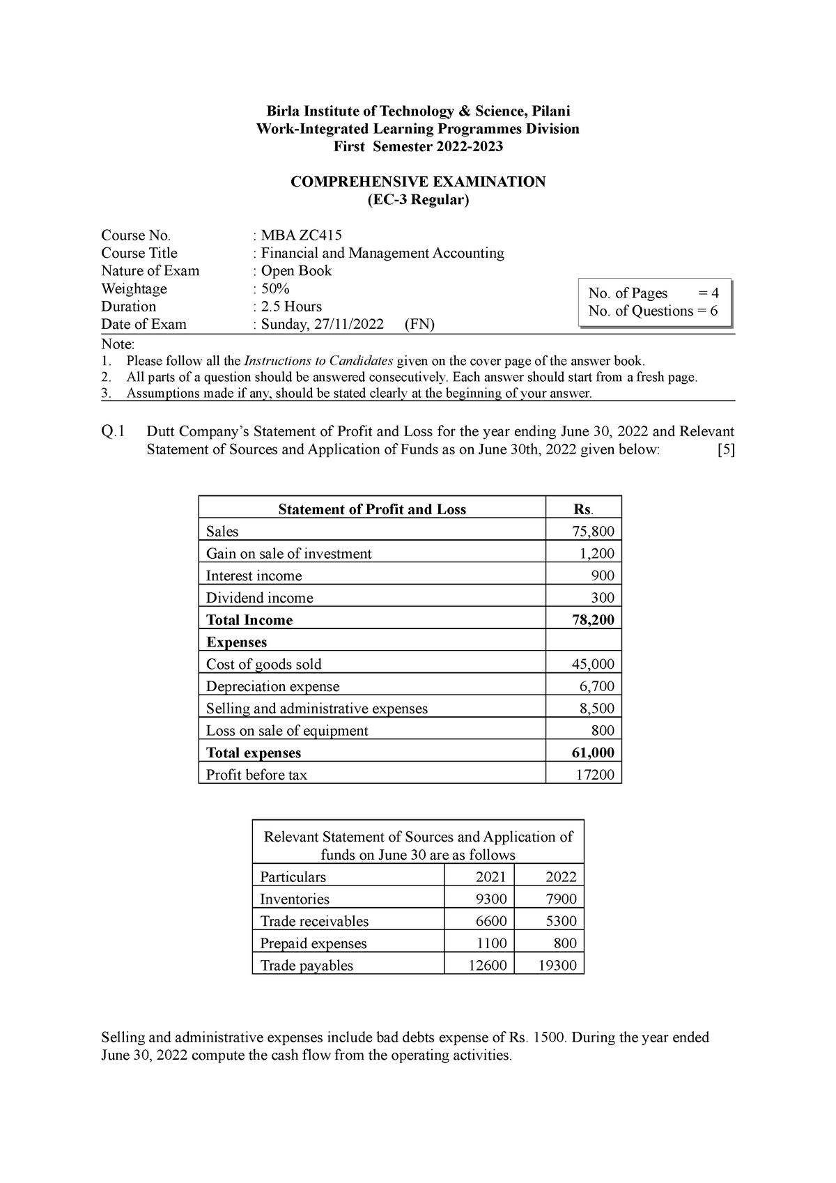 MBA ZC415 EC-3R First SEM 2022-2023 - Birla Institute Of Technology ...