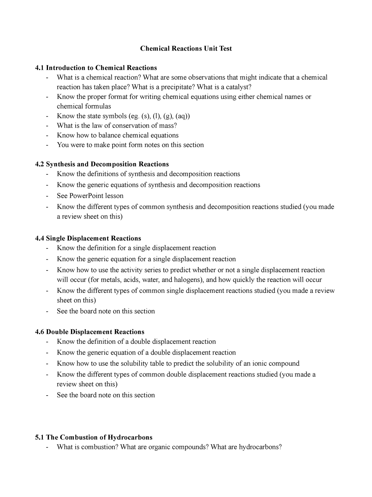 single displacement reactions powerpoints