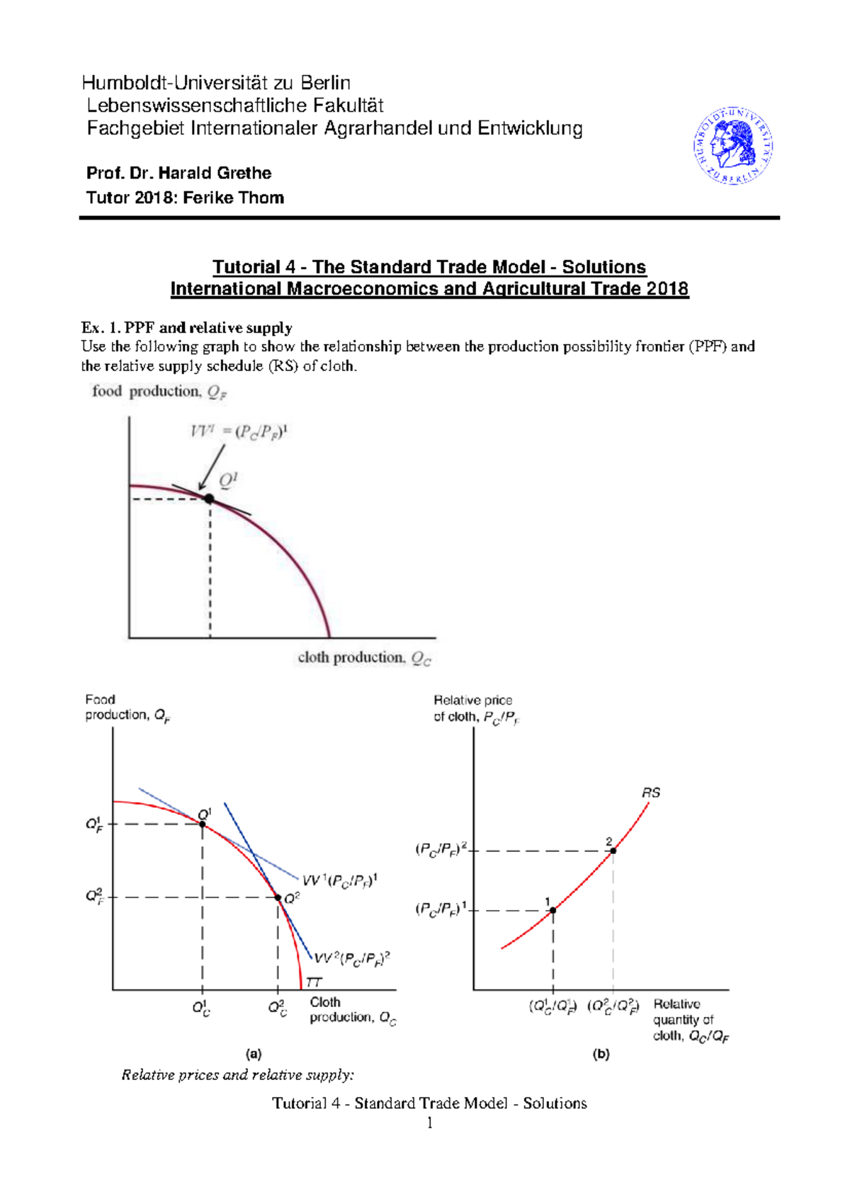 Tutorial 4 - Standard Trade Model - Solutions - zu Berlin ...