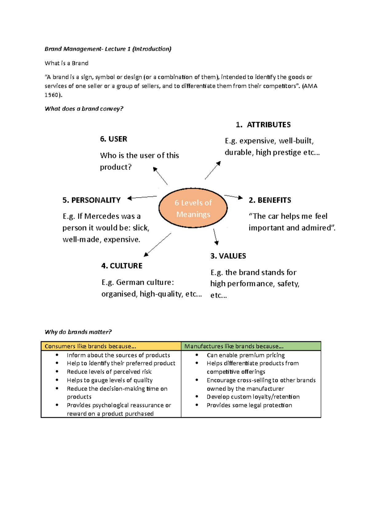 coursework brand management