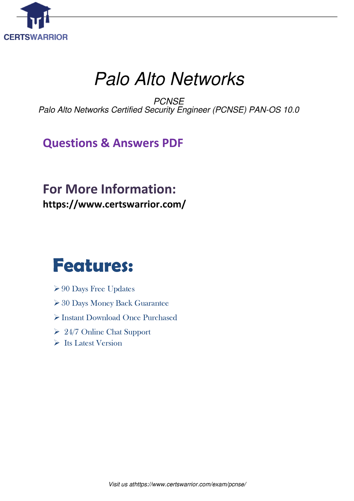 Palo Alto Networks Certified Security Engineer PAN-OS 255 Q&A PDF PCNSE 8 