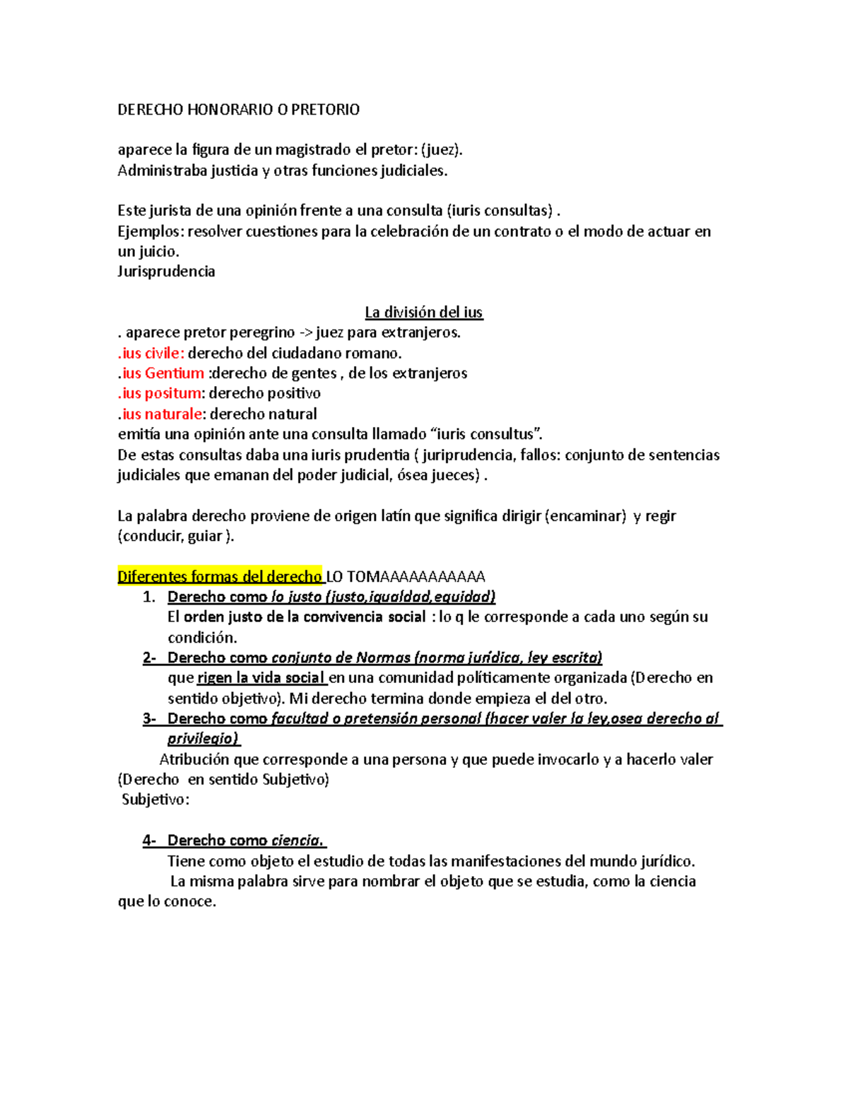 Derecho Honorario O Pretorio - DERECHO HONORARIO O PRETORIO aparece la