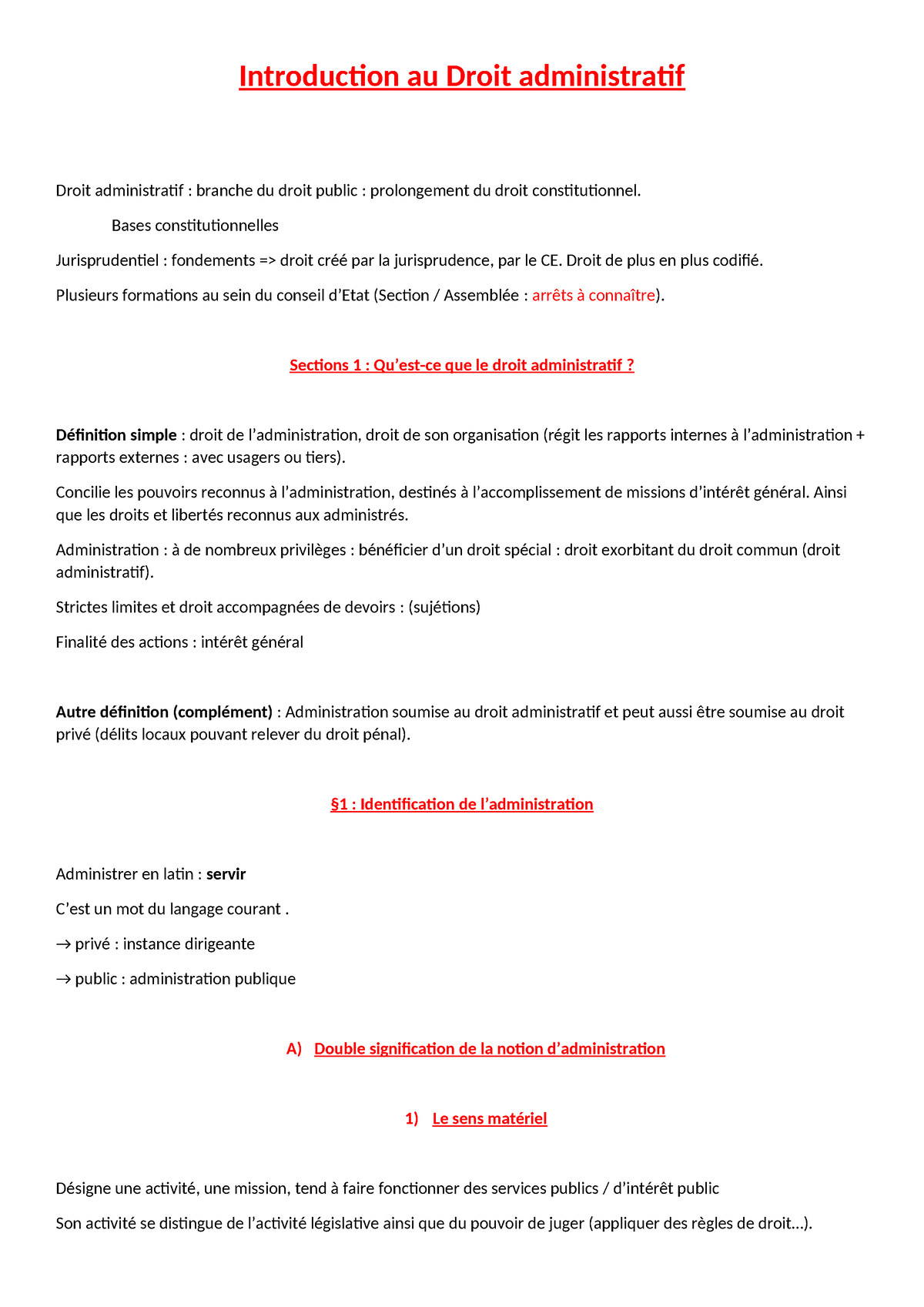 Introduction Au Droit Admin - Introduction Au Droit Administratif Droit ...