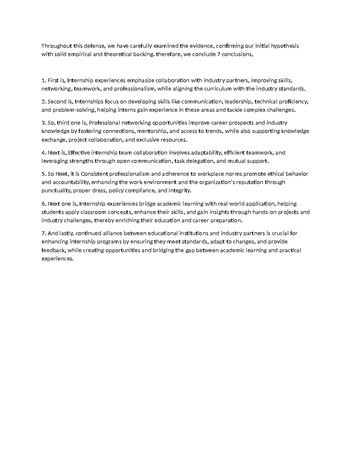 Script - Throughout this defense, we have carefully examined the ...