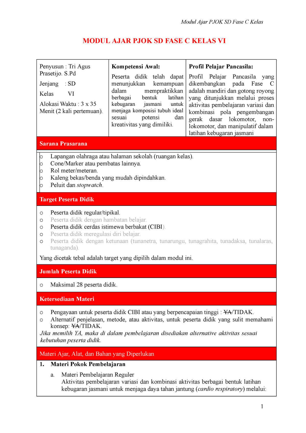 12-PJOK FAE C Kelas 6 Kebugaran Jasmani - Modul Ajar PJOK SD Fase C ...