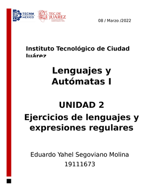 Lenguajes Y Autómatas 2 - Unidad 1 - Análisis Semántico - + A / C ...