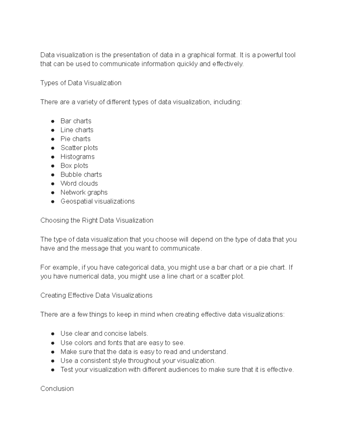 Lecture 16 Data Visualization - Data visualization is the presentation ...