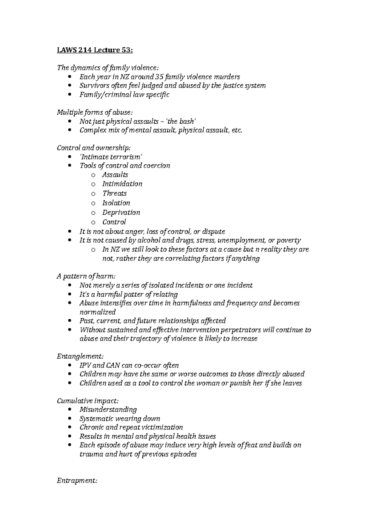 LAWS 214 Lecture 53 - LAWS 214 Lecture 53: The dynamics of family
