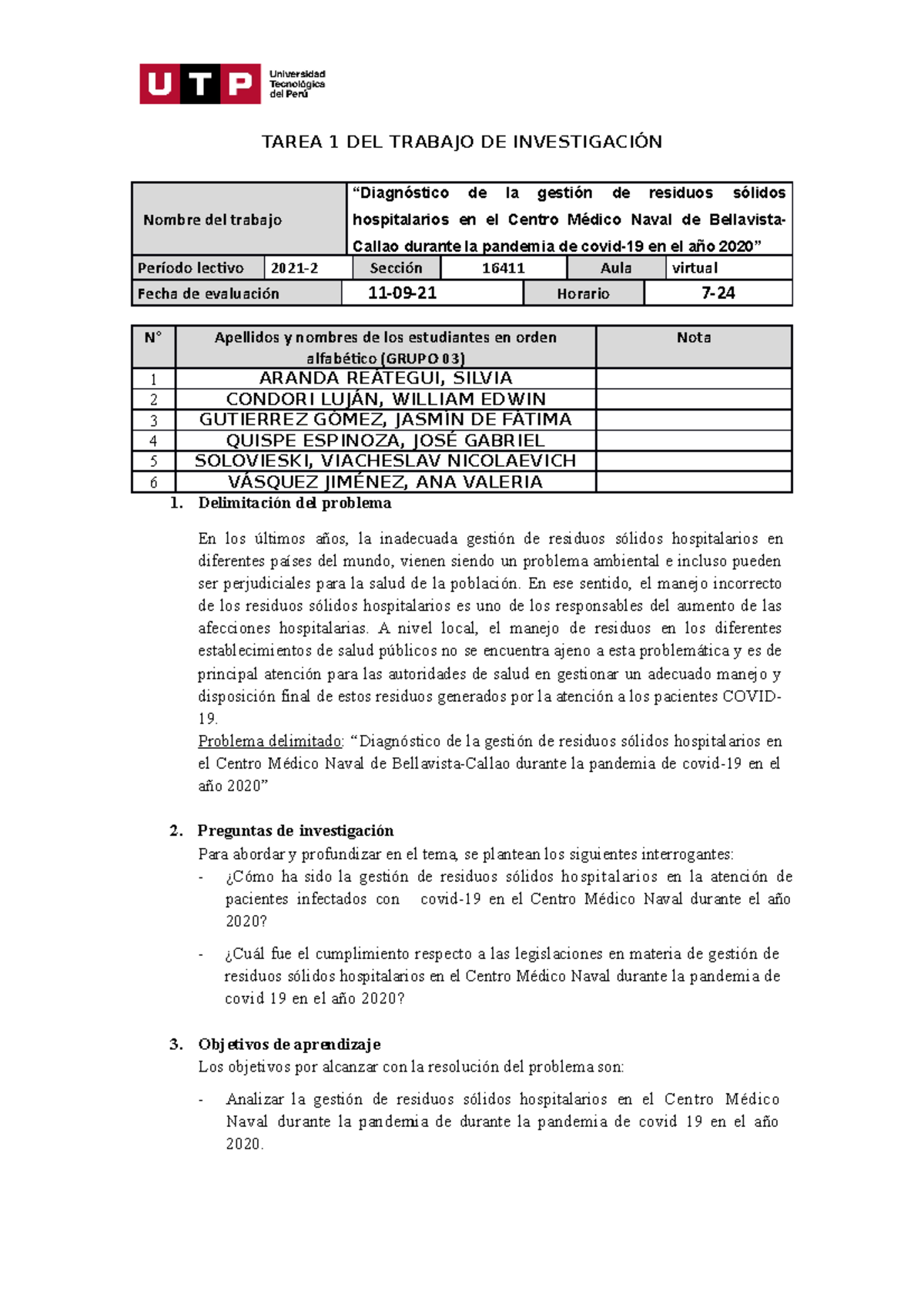 Semana 5 - Tarea 1 - TAREA 1 DEL TRABAJO DE INVESTIGACIÓN Nombre del ...