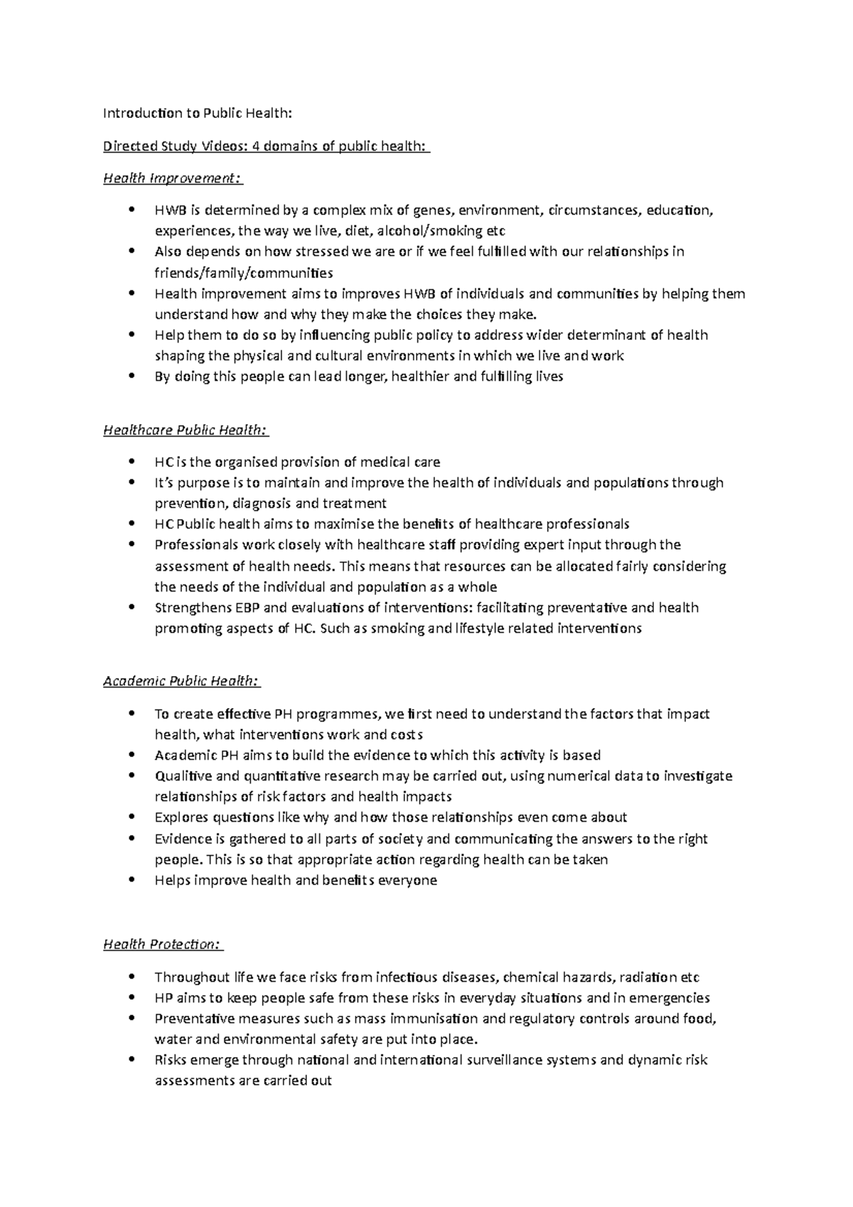 Introduction to Public Health - Introduction to Public Health: Directed ...