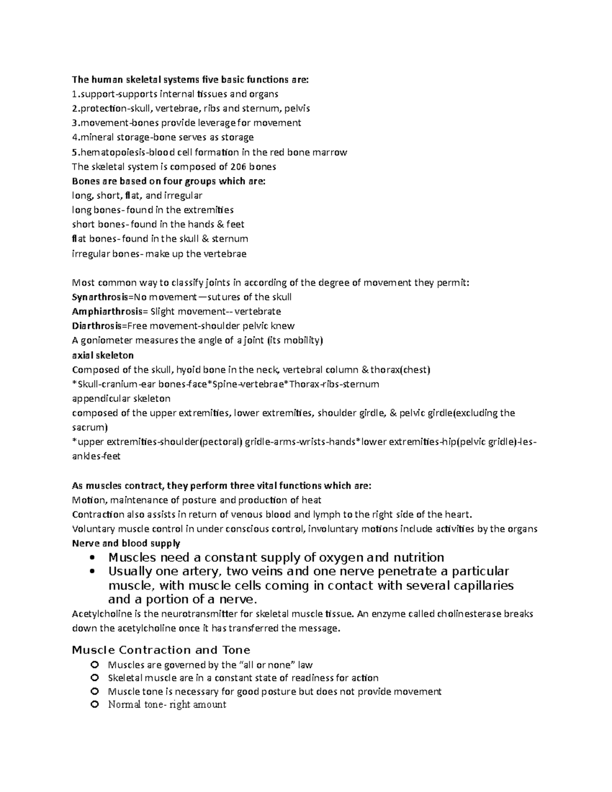 The human skeletal systems five basic functions are - The human ...