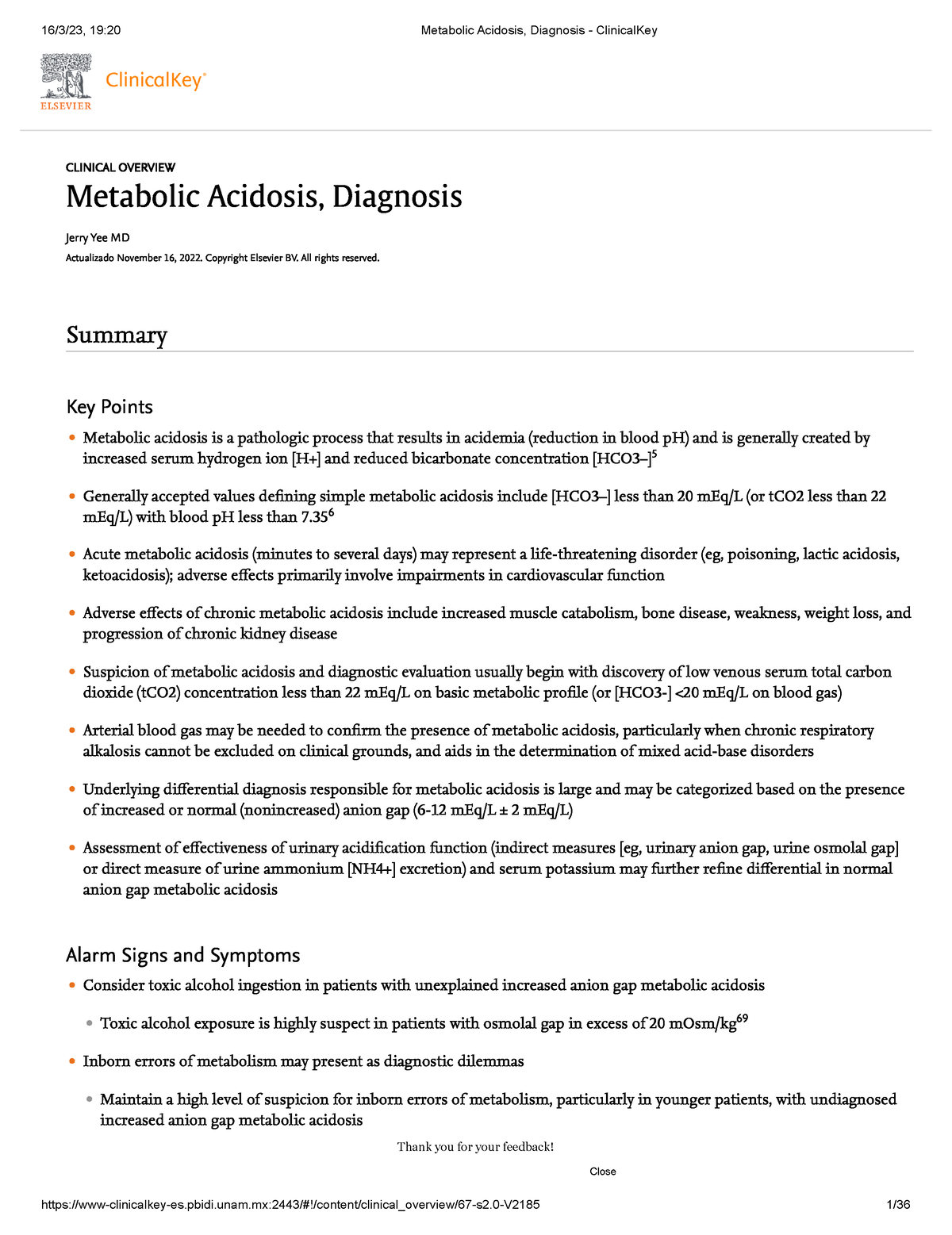 Metabolic Acidosis, Diagnosis - Clinical Key - Summary Key Points ...