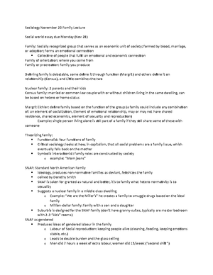 SOCI 1002 Midterm 2 Review Sheet - ` SOCI 1002 Second Test Review Sheet ...