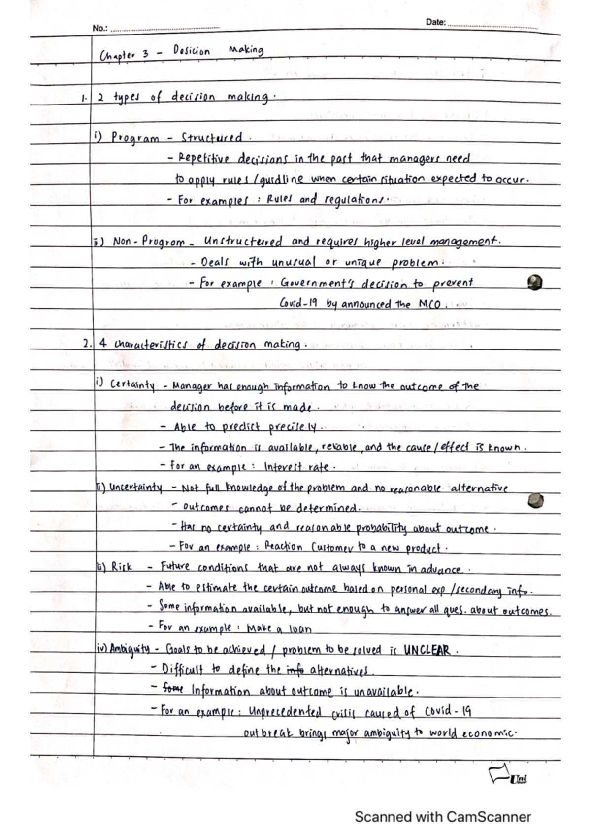 Chapter 3 - Mgt162 - fundamental of management - Studocu