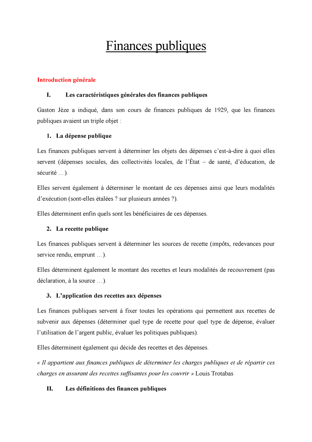 dissertation sur les finances publiques