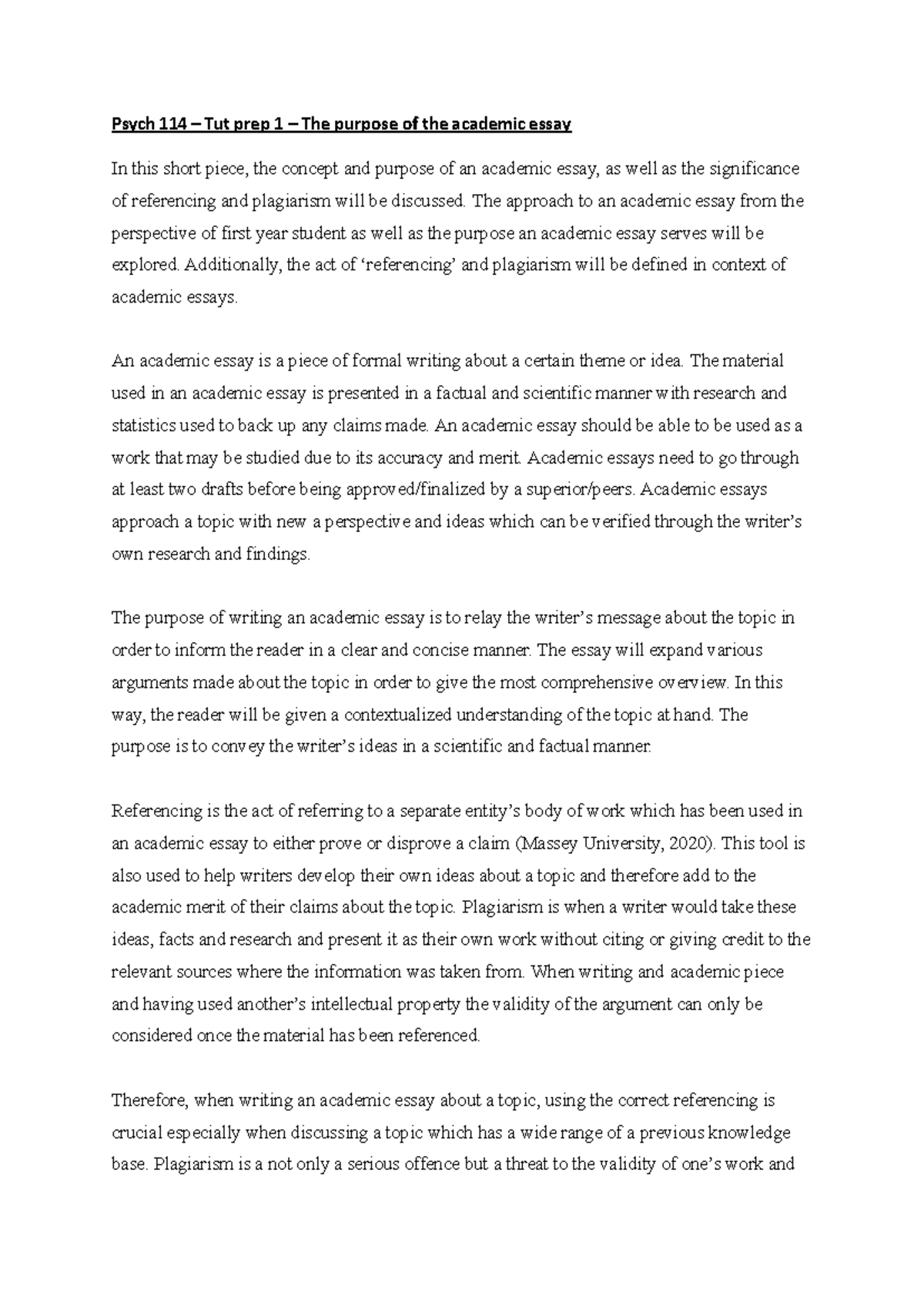 Psychology 114 Tut prep 1 - Psych 114 – Tut prep 1 – The purpose of the ...