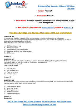 MB-330 Study Reference