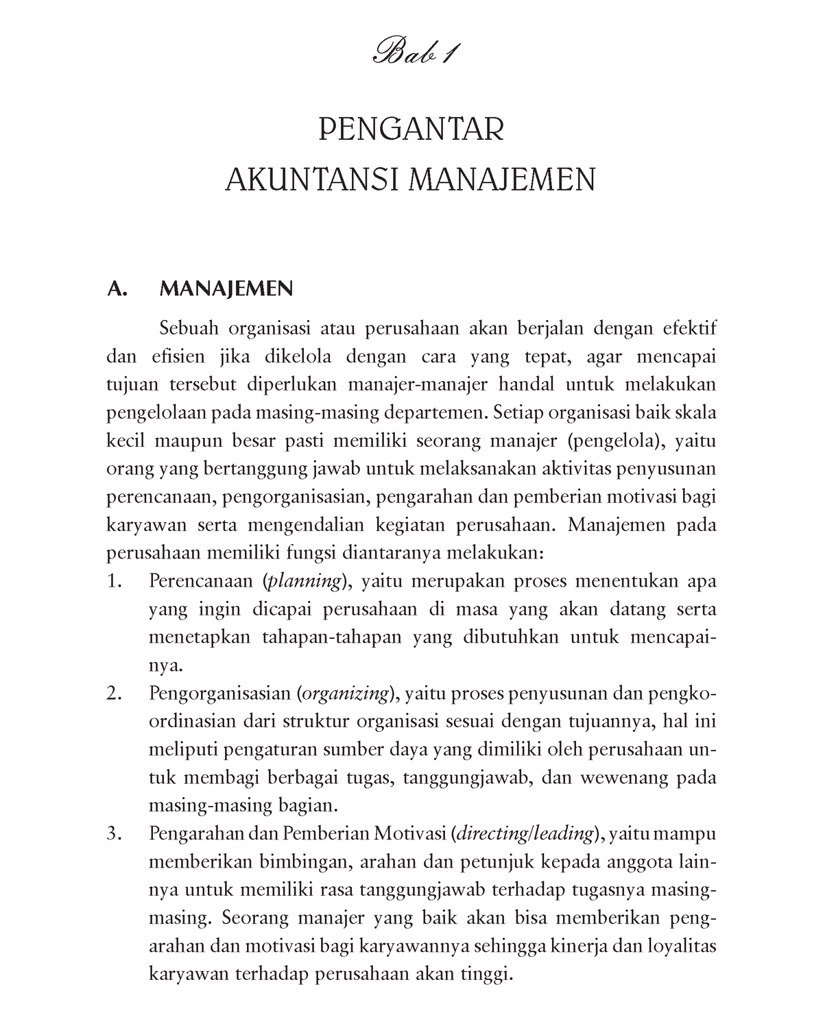 Akuntansi Manajemen 1 - Catatan - Bab 1 PENGANTAR AKUNTANSI MANAJEMEN A ...