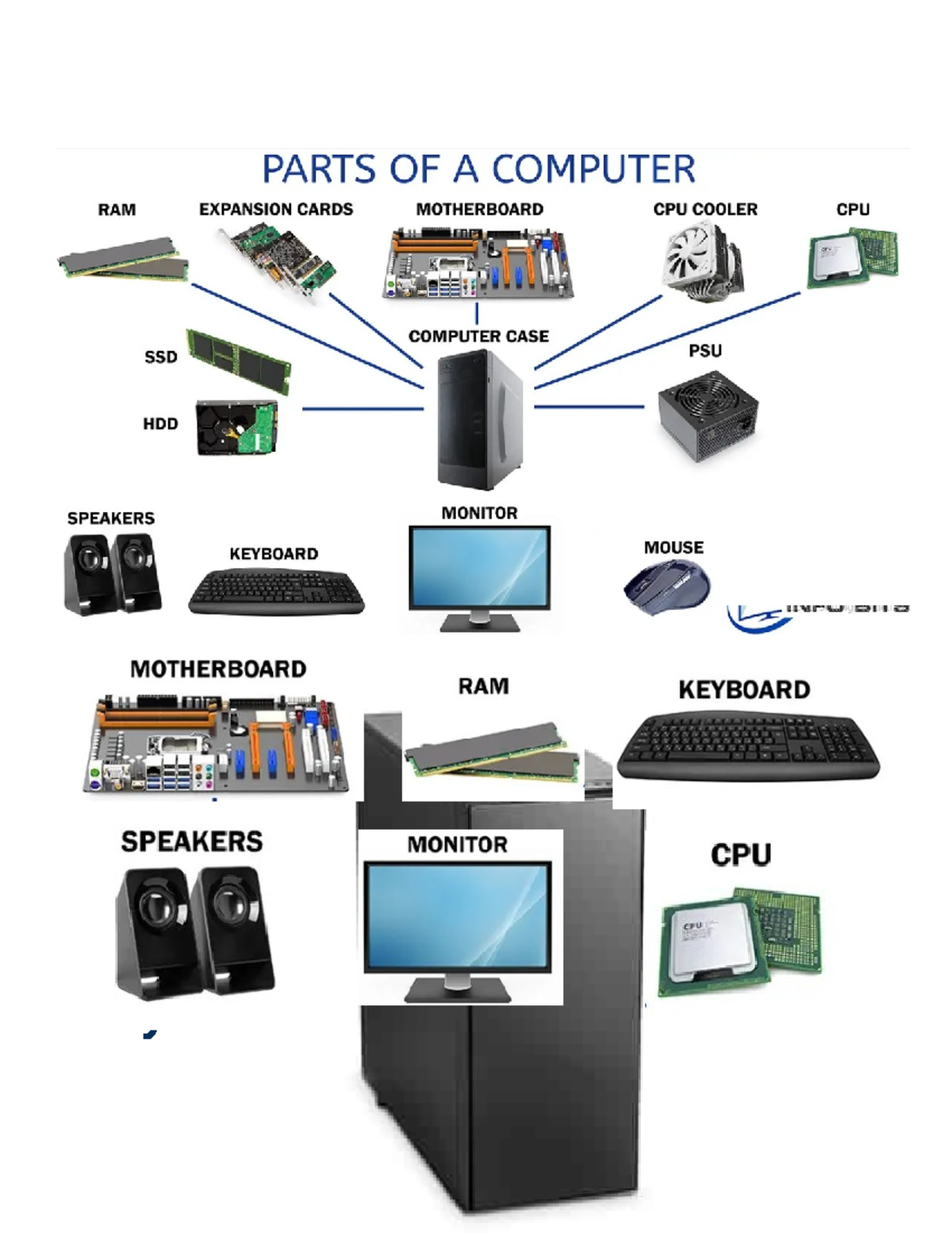 Parts of the Computer - Teacher Lecture - 1. The computer case or ...