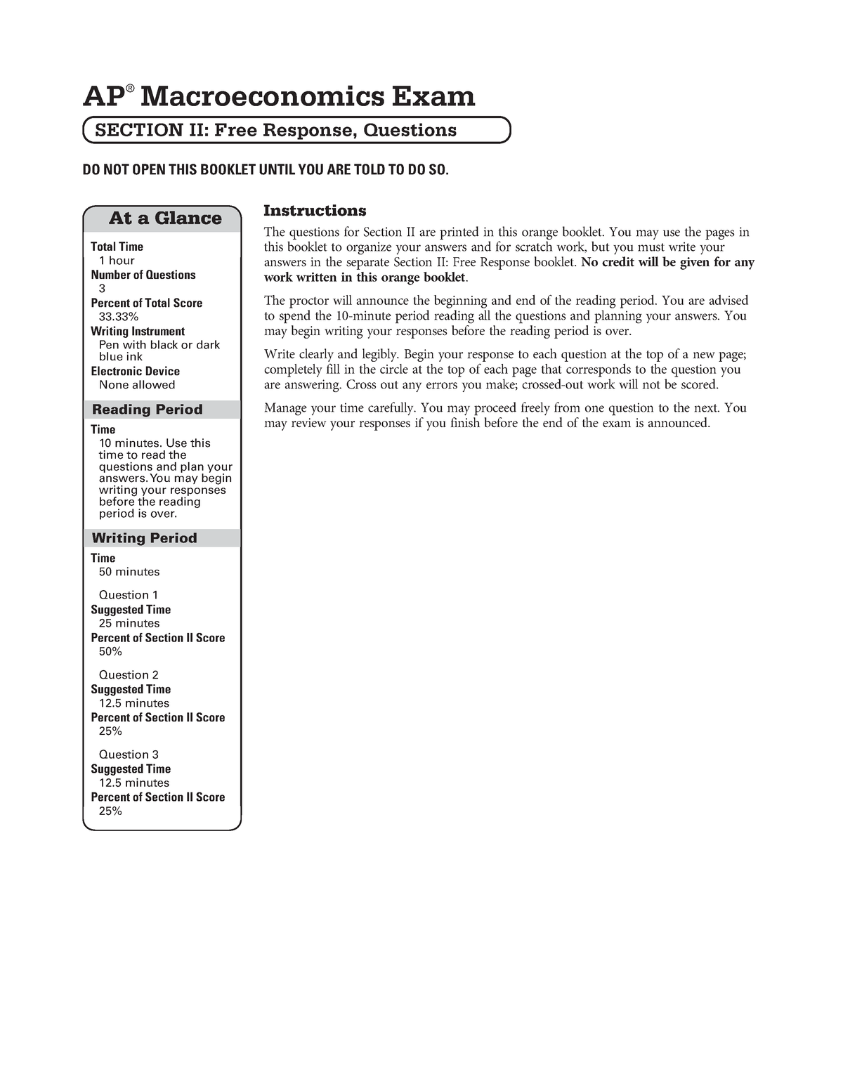 Ap macroeconomics practice exam 2 frq AP ® Macroeconomics Exam