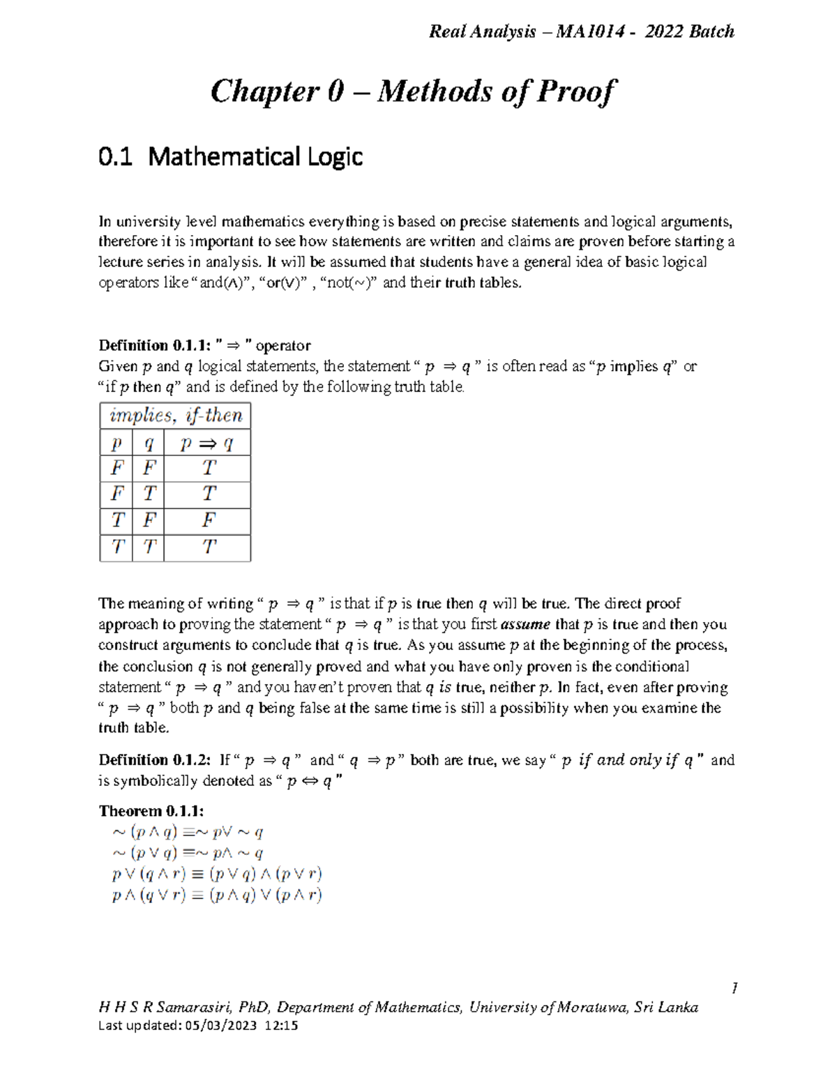 Real Analysis 1 Real Analysis Ma 1014 2022 Batch Chapter 0 Real Analysis 1 Real Analysis Ma 1014 2022 Batch Chapter 0