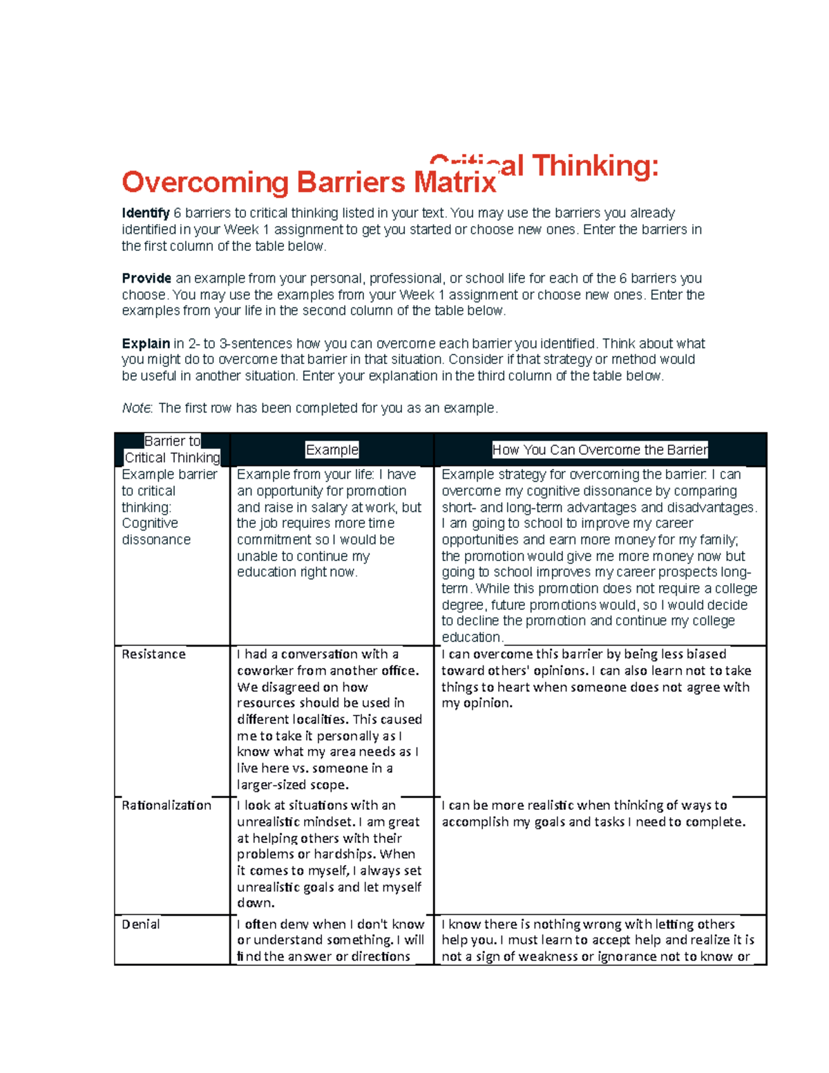 critical thinking scenario university of phoenix