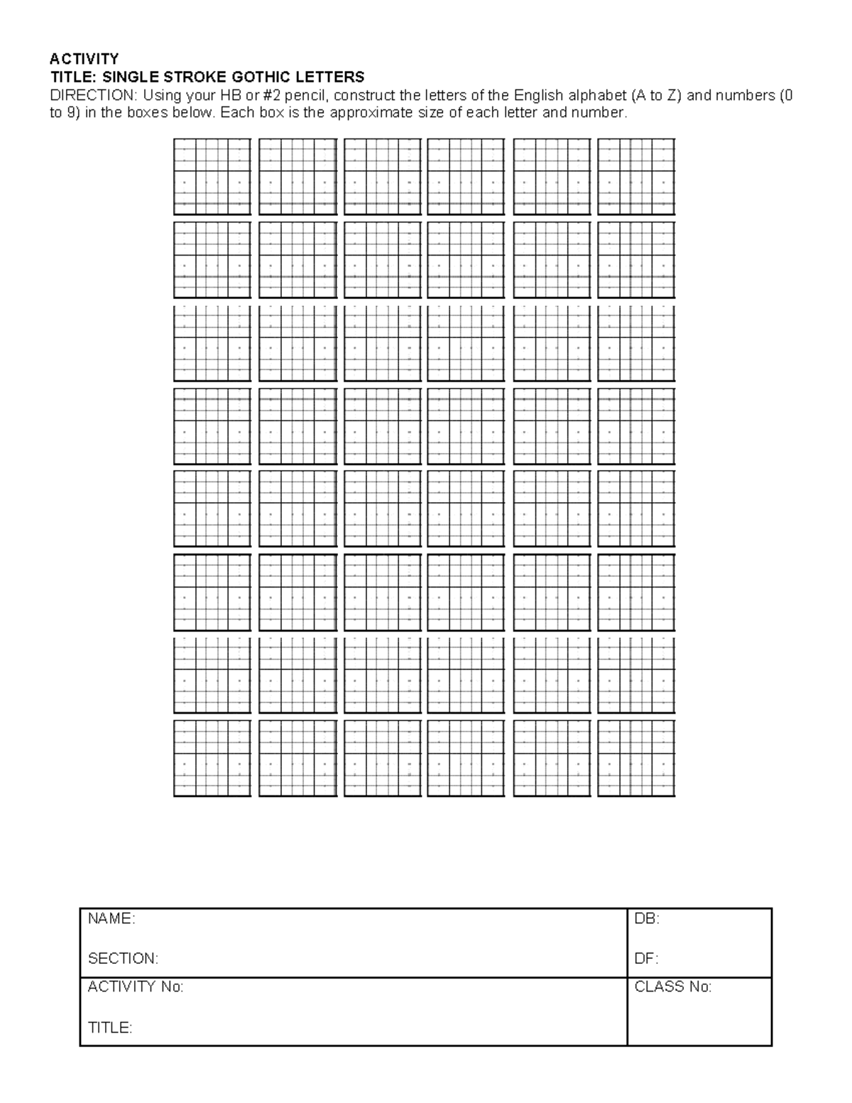 Activity PrintOUTS this is all about lessons ACTIVITY TITLE