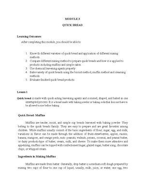 Activity 3 and 4 - Bread and Pastry - Recipe Name: Blueberry Muffins ...