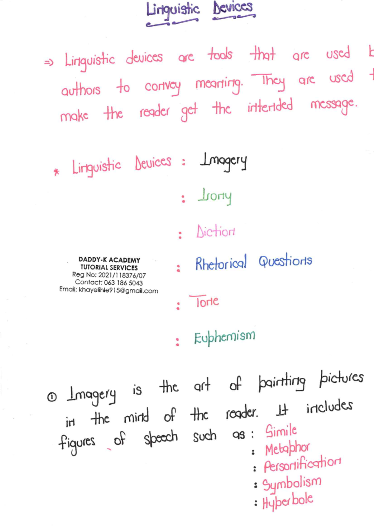 Linguistic Devices eng2603 Studocu