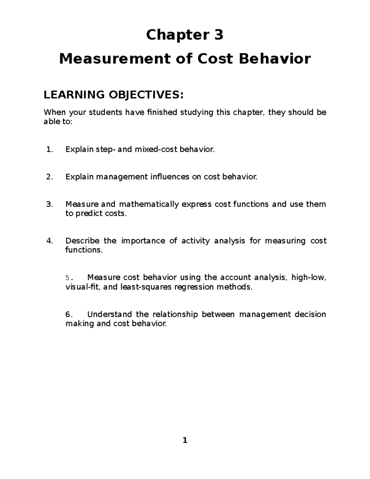 Ch03imaim - practice Materials - Chapter 3 Measurement of Cost Behavior ...