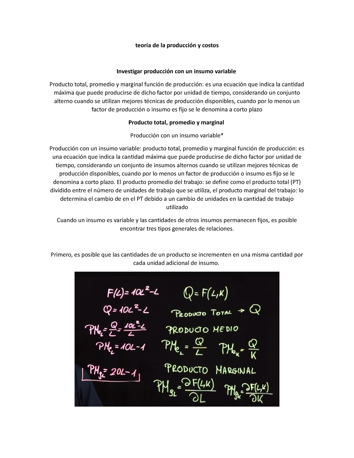 Teoría De La Producción Y Costos - Teoría De La Producción Y Costos ...