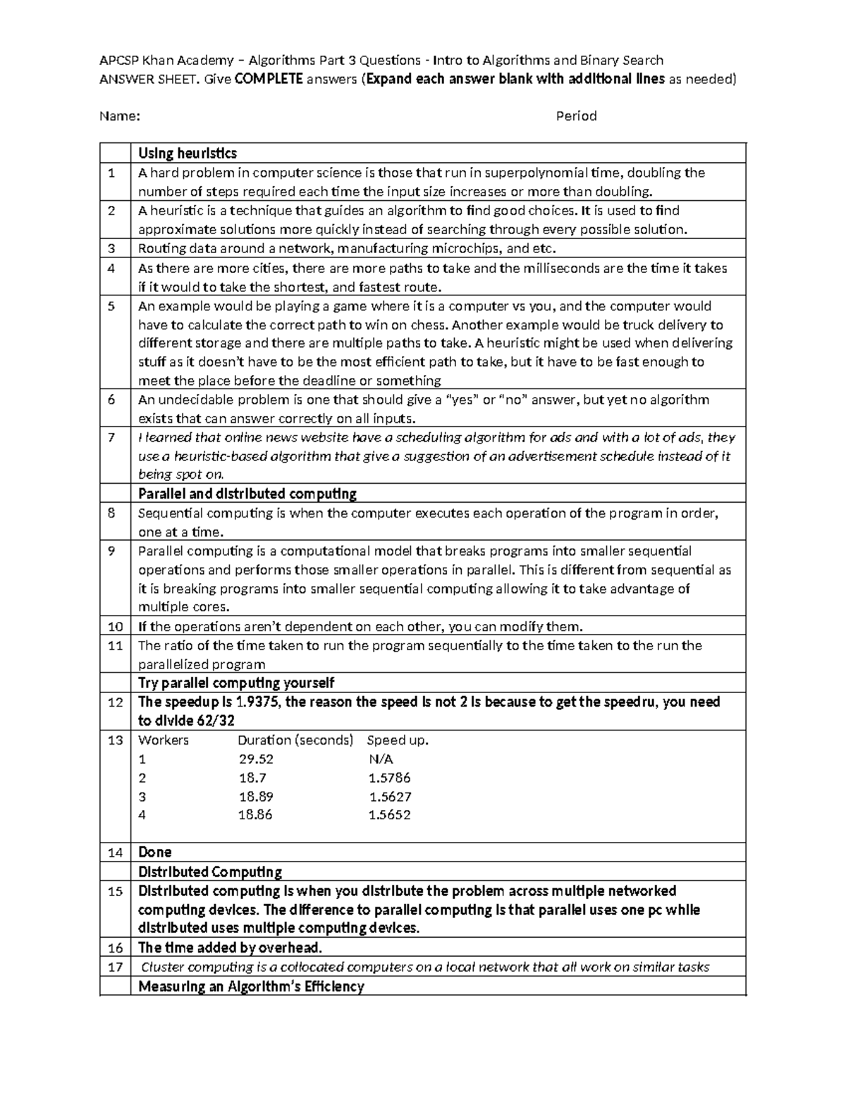 Algorithms+Part+3+Answer+Document - APCSP Khan Academy – Algorithms ...