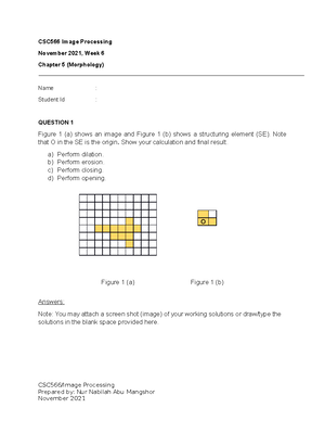 CSC566-Assignment 1 - Assignment 1 - CSC566 Image Processing ASSIGNMENT ...