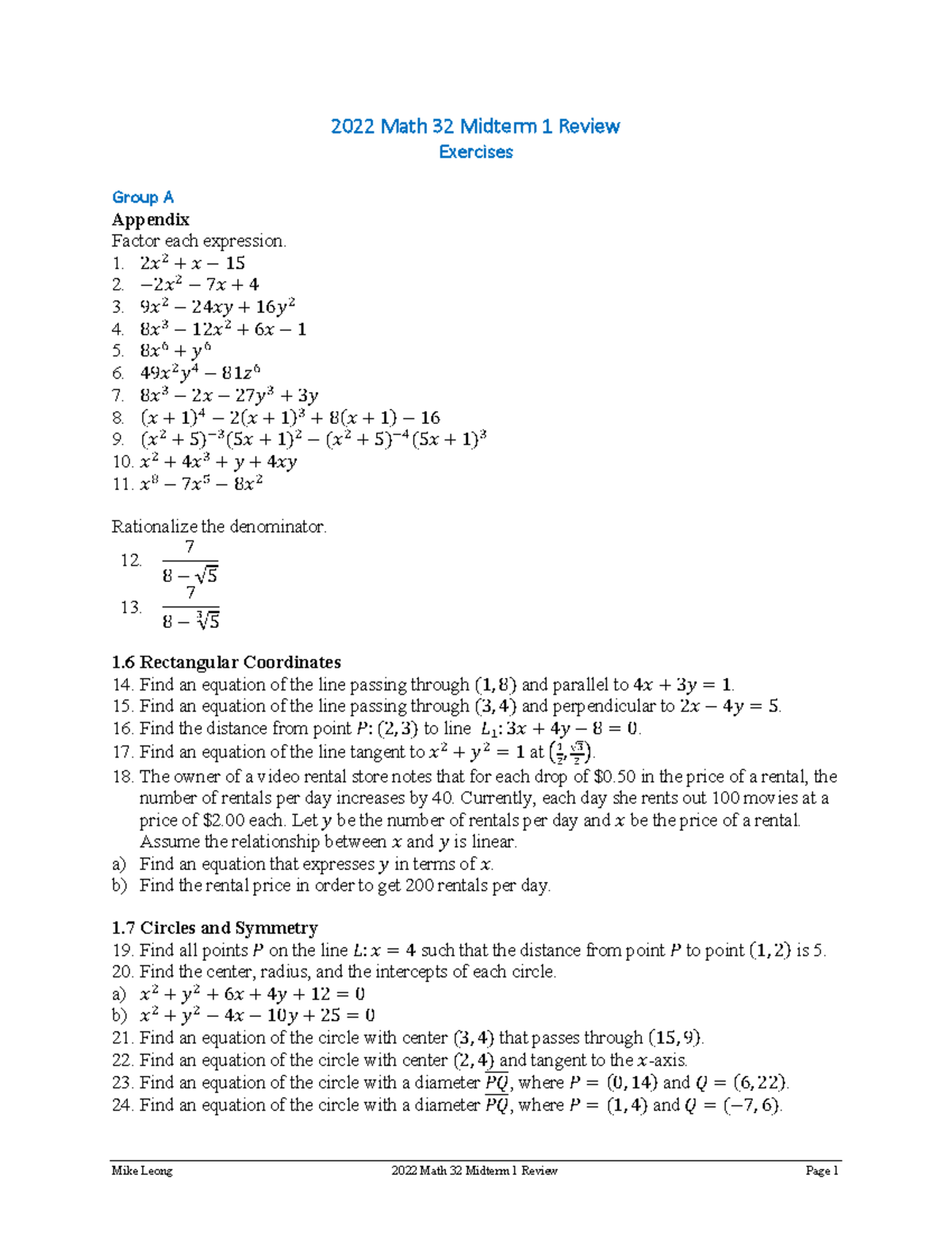 Midterm 1 Review - 22002222 MMaatthh 3322 MMiiddtteerrmm 11 ...