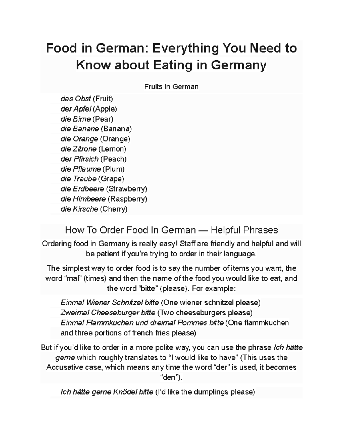 Food in German Everything You Need to Know about Eating in Germany ...