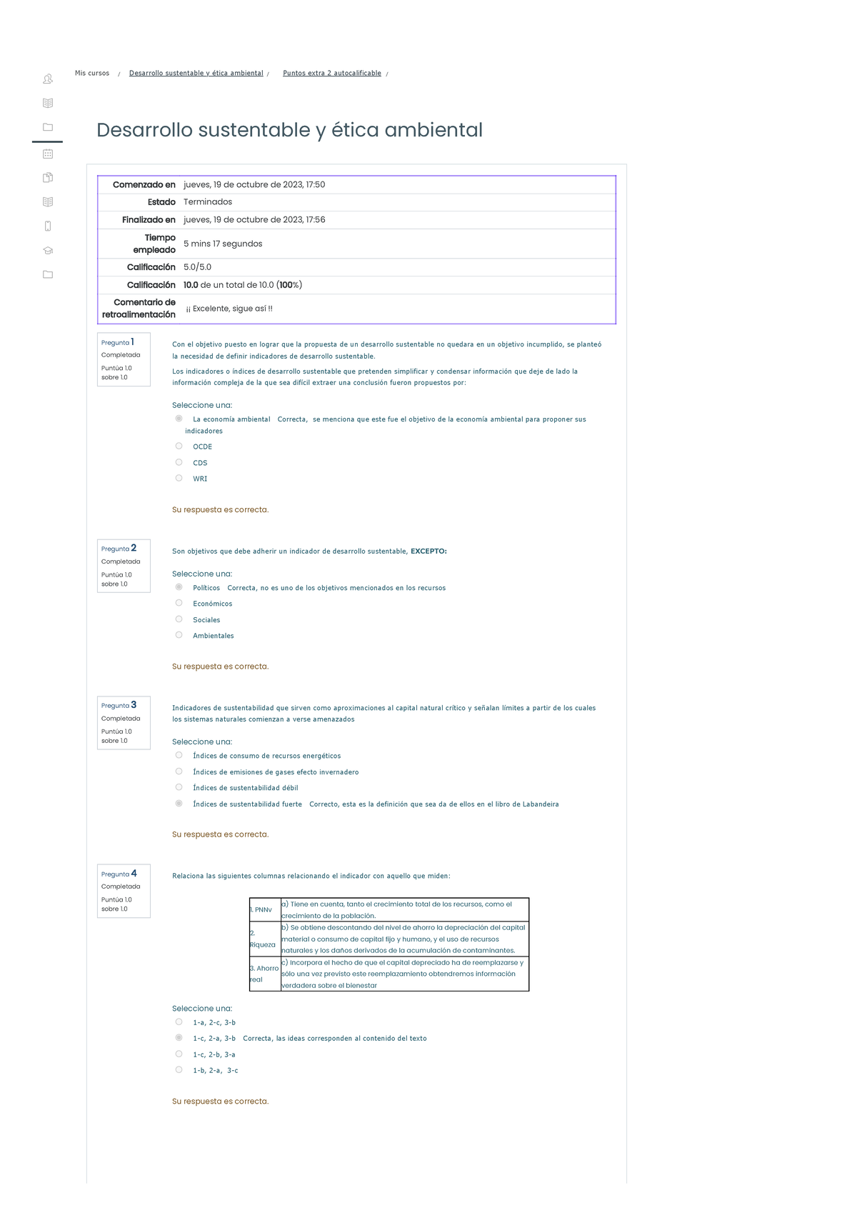 Puntos Extra 2 Autocalificable Desarrollo Sustentable Y Etica Ambiental ...