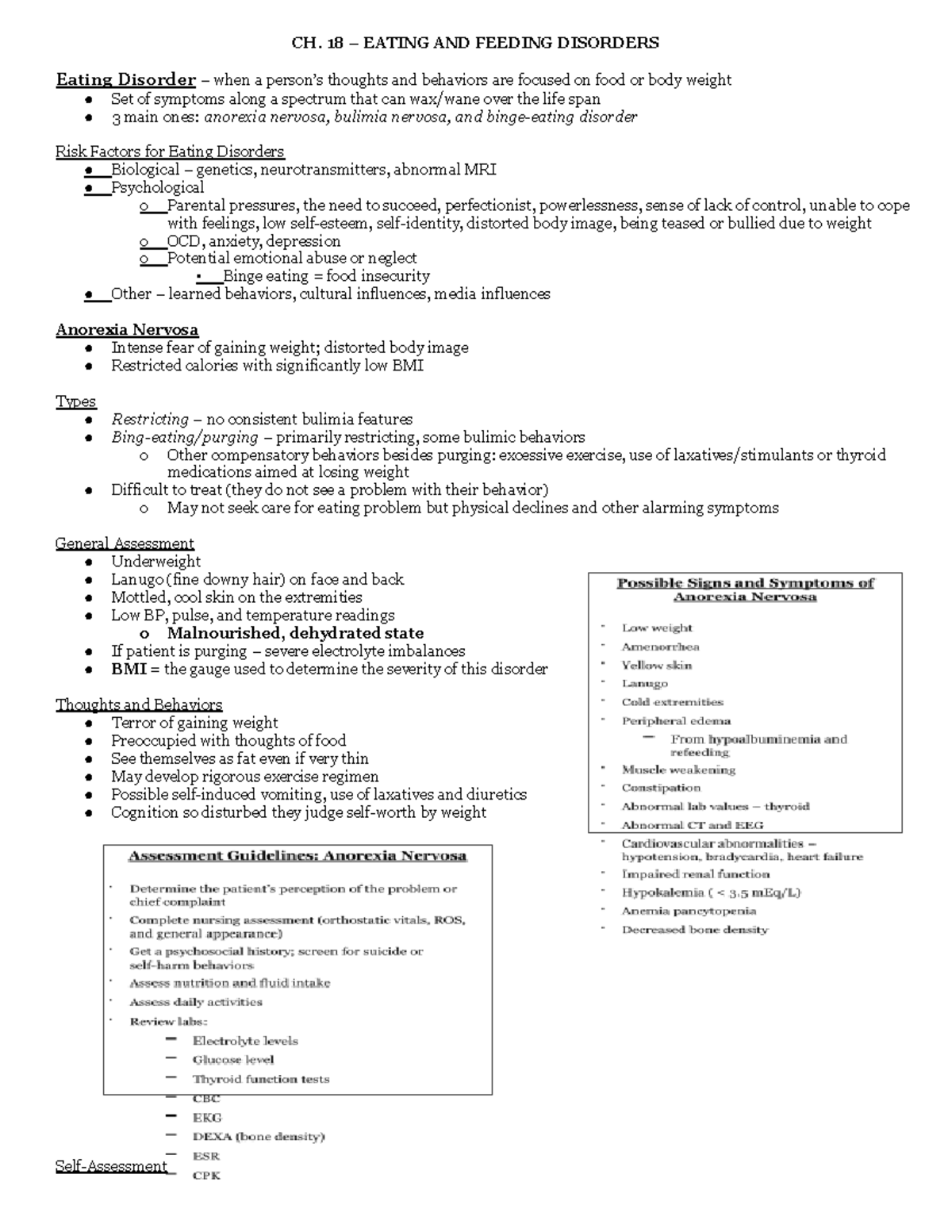 Ch. 18 Eating and Feeding Disorders - CH. 18 – EATING AND FEEDING ...