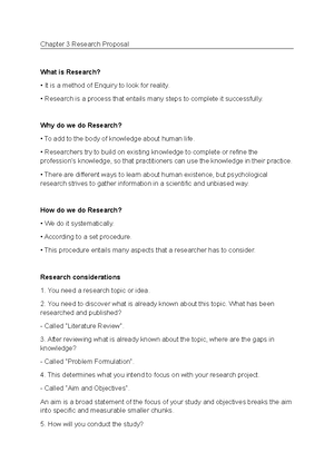 Chapter 1 Notes - Chapter 1: What is a research question and why is it ...