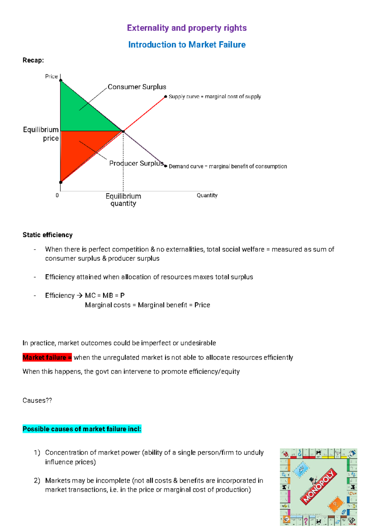 Week #3 - Externality and property rights - Externality and property ...