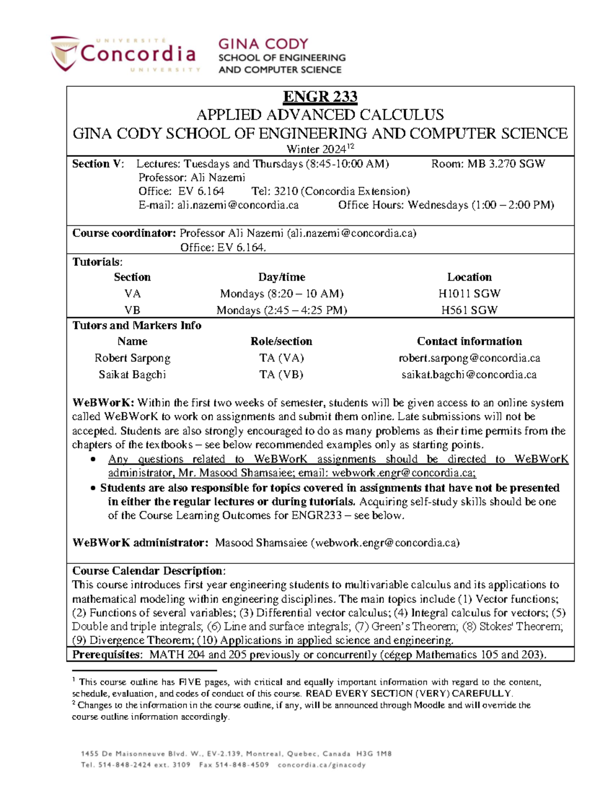 Course Outline ENGR 233 Winter 2024 - ENGR 233 APPLIED ADVANCED ...