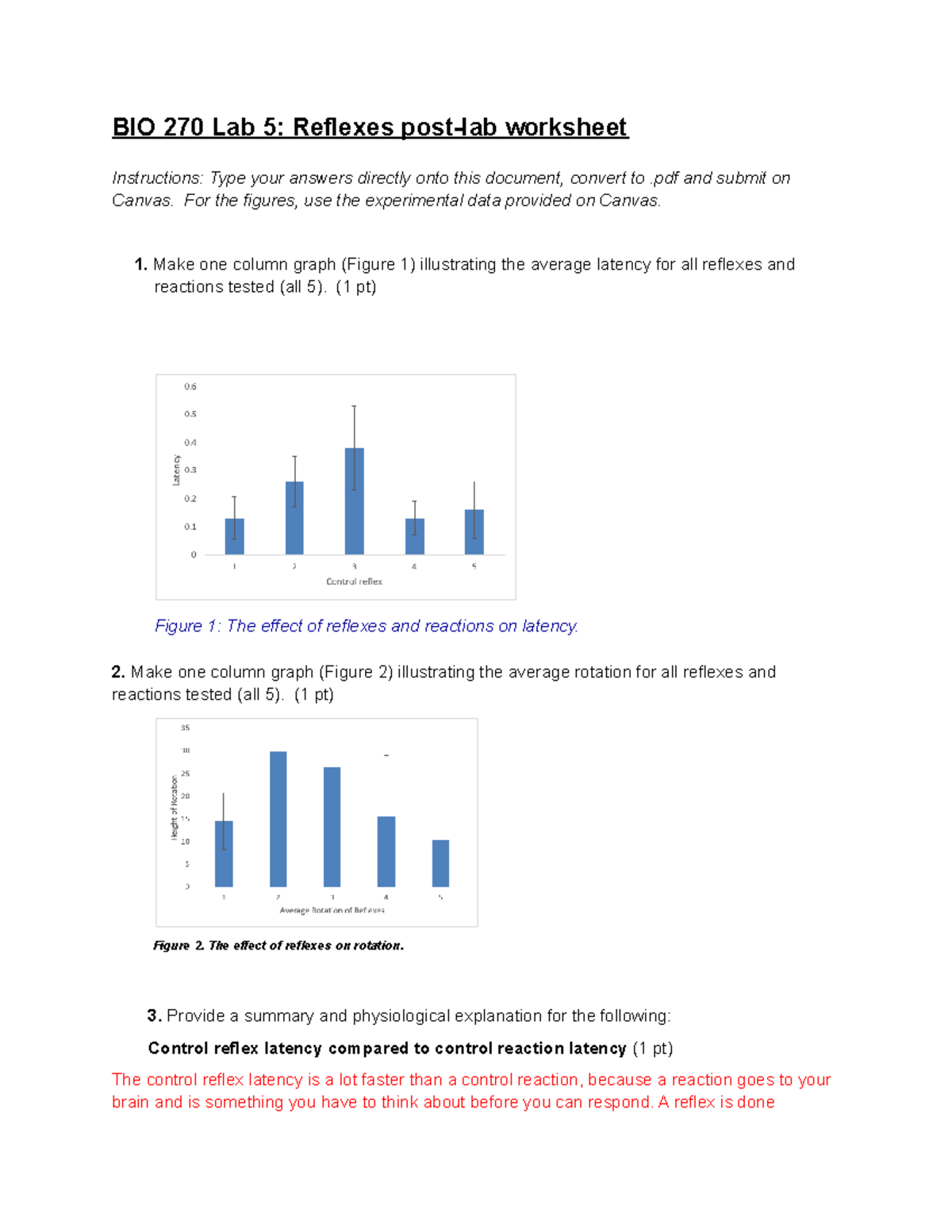 BIO LAB Reflexes2 BIO 270 Lab about Reflexes and the process it goes